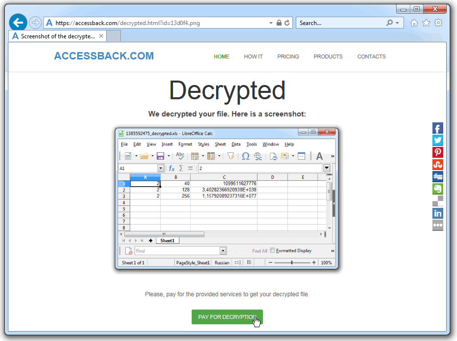 AccessBack.com will decrypt your password-protected Excel file and send you a snapshot
