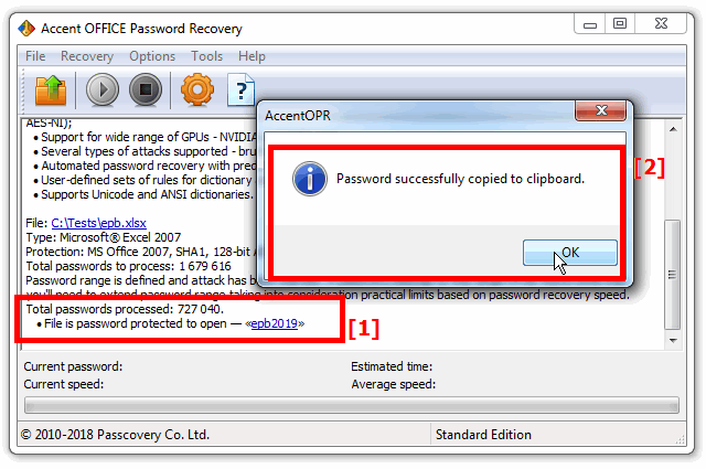 Finally, AccentOPR copies the password to clipboard and saves it as a file on your hard drive